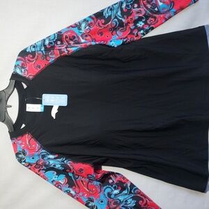 NWT Halcurt women's plus size‎ rash guard swim shirt